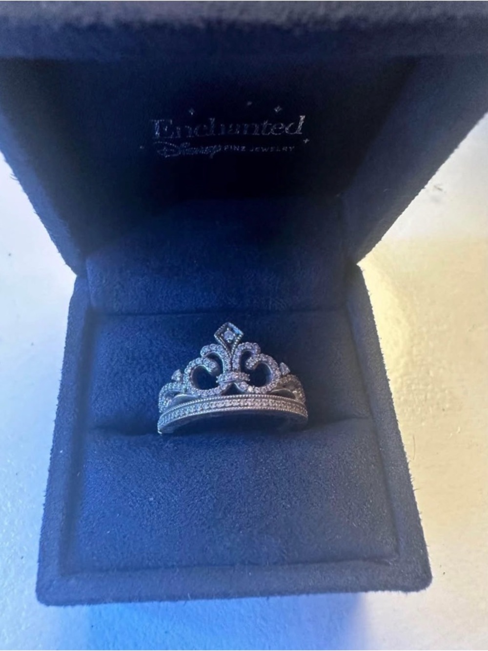 Disney Silver-Tone Tiara Stackable Ring - Silver